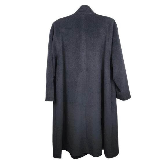 Vintage Orchidea Angora Wool Coat Womens 9‎ Medium Black Button Funnel Neck - Picture 6 of 11